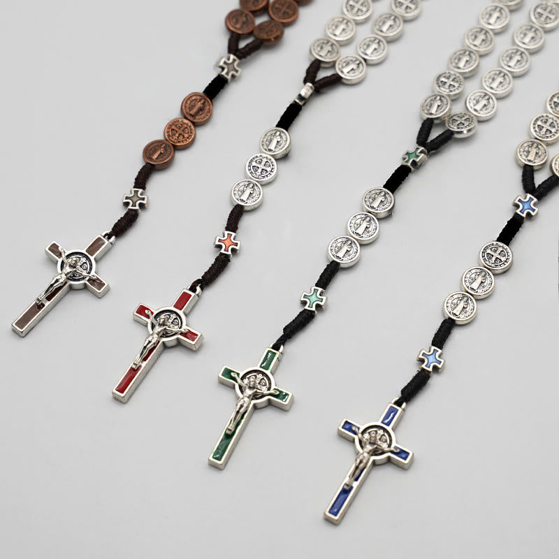 Christianartworkshop St. Benedikt Seil ein Jahrzehnt Rosenkranz für Exorzismus/Beten (4 Farben) - image 1