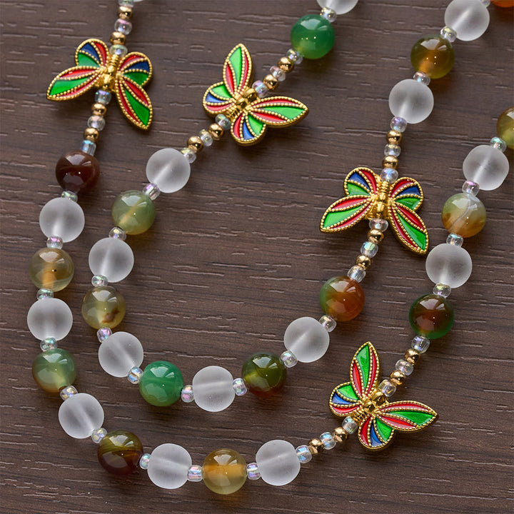Christianartworkshop Rosenkranz aus natürlichem Malachit mit Emaille in Schmetterlingsform: Schmetterling des Glaubens - image 7