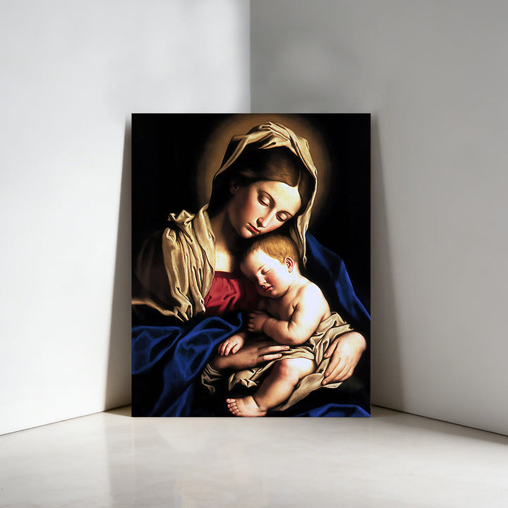 Christianartworkshop Wandbild „Schlafender Jesus mit vergoldetem Heiligenschein“: Verankern Sie Ihren Glauben in der Intimität der Heiligen Familie - image 2