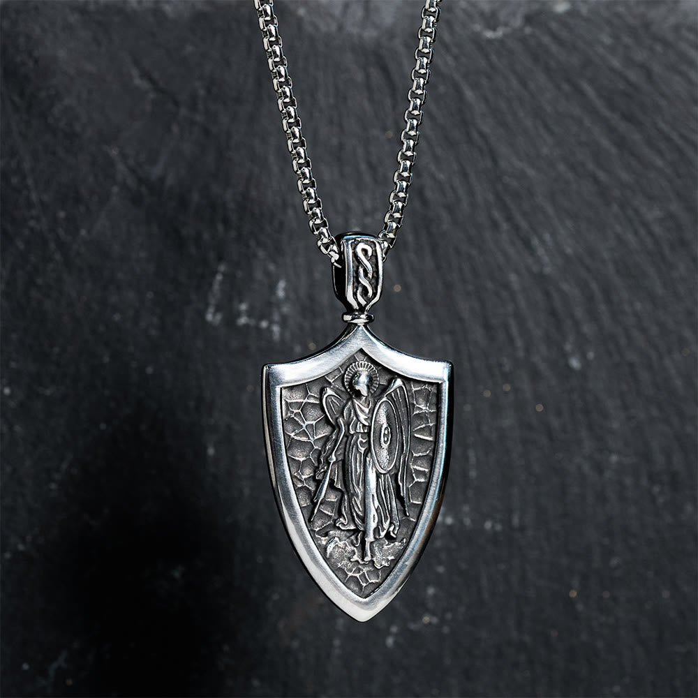 Christianartworkshop Erzengel St. Michael Schild Amulett Titan Halskette - image 1