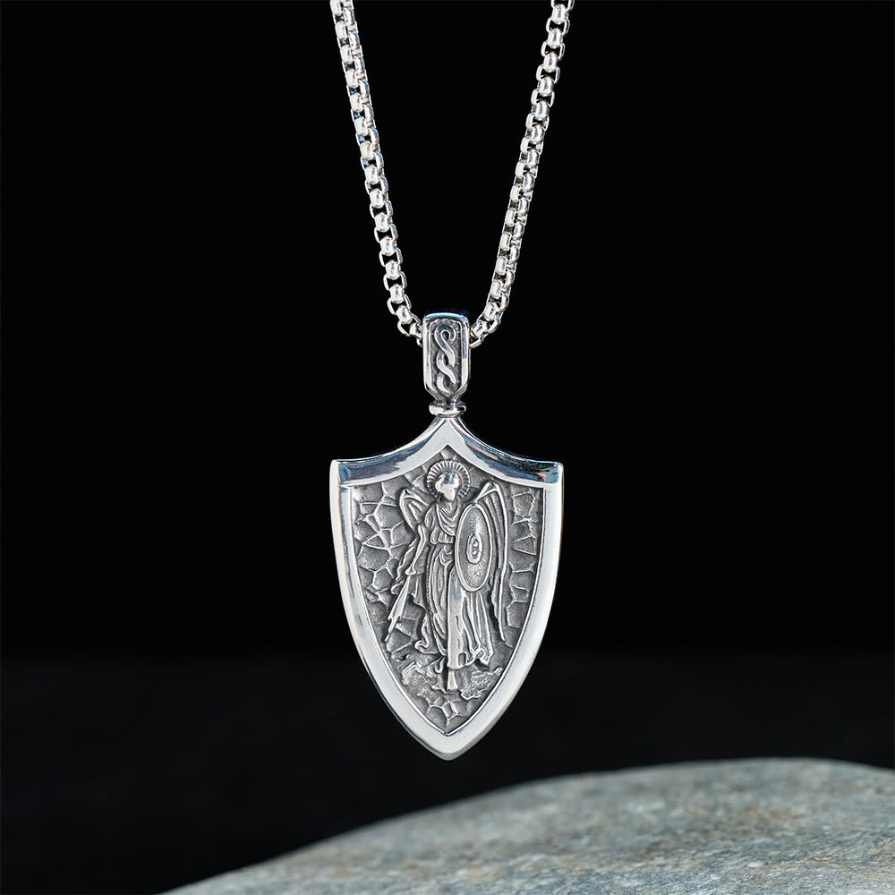 Christianartworkshop Erzengel St. Michael Schild Amulett Titan Halskette - image 4