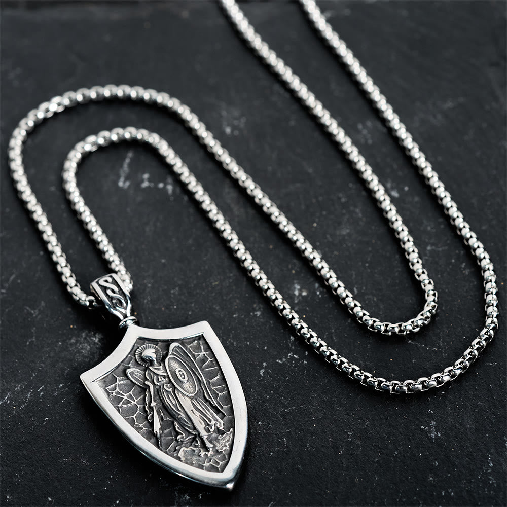 Christianartworkshop Erzengel St. Michael Schild Amulett Titan Halskette - image 3