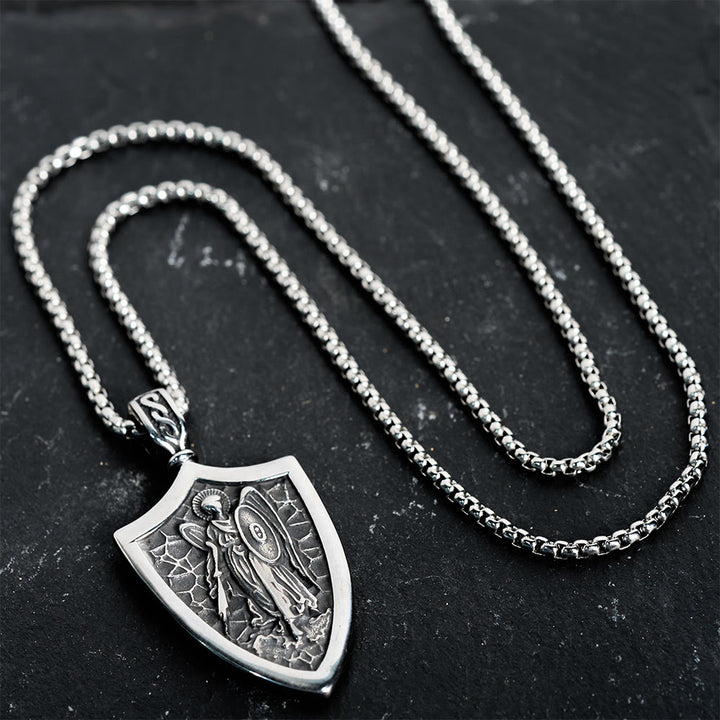 Christianartworkshop Erzengel St. Michael Schild Amulett Titan Halskette - image 3