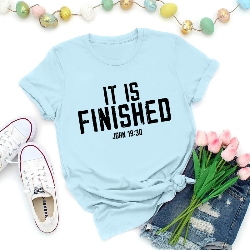 Christianartworkshop Johannes 19,30: Es ist vollbracht – Premium-T-Shirt im Used-Look - Blau - 2XL - image 7