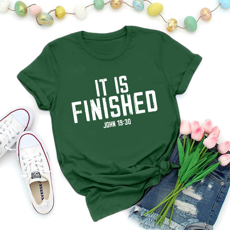 Christianartworkshop Johannes 19,30: Es ist vollbracht – Premium-T-Shirt im Used-Look - Dunkelgrün - 2XL - image 4
