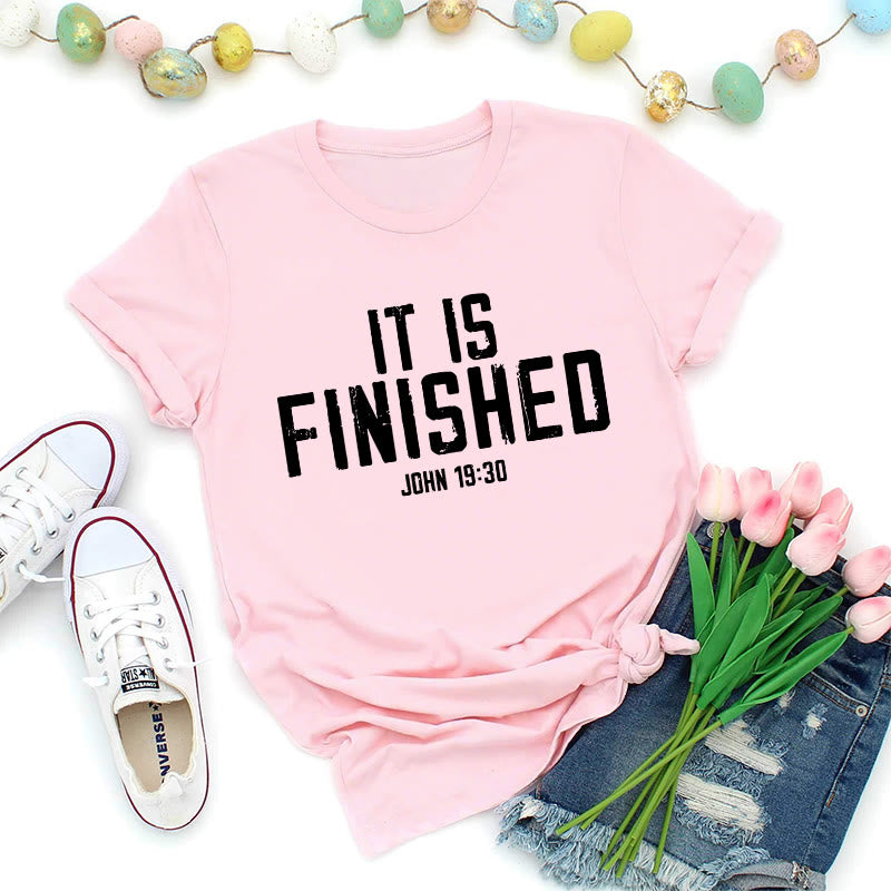 Christianartworkshop Johannes 19,30: Es ist vollbracht – Premium-T-Shirt im Used-Look - Rosa - 2XL - image 0