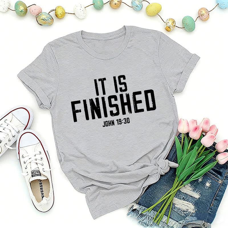 Christianartworkshop Johannes 19,30: Es ist vollbracht – Premium-T-Shirt im Used-Look - Grau - 2XL - image 1