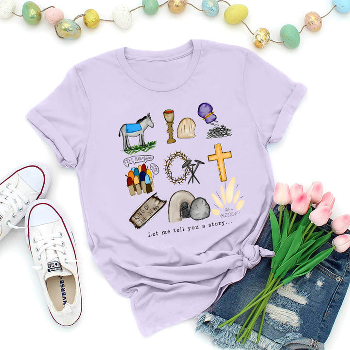 Christianartworkshop Ostergeschichte Collage Premium T-Shirt - Lila - 2XL - image 6