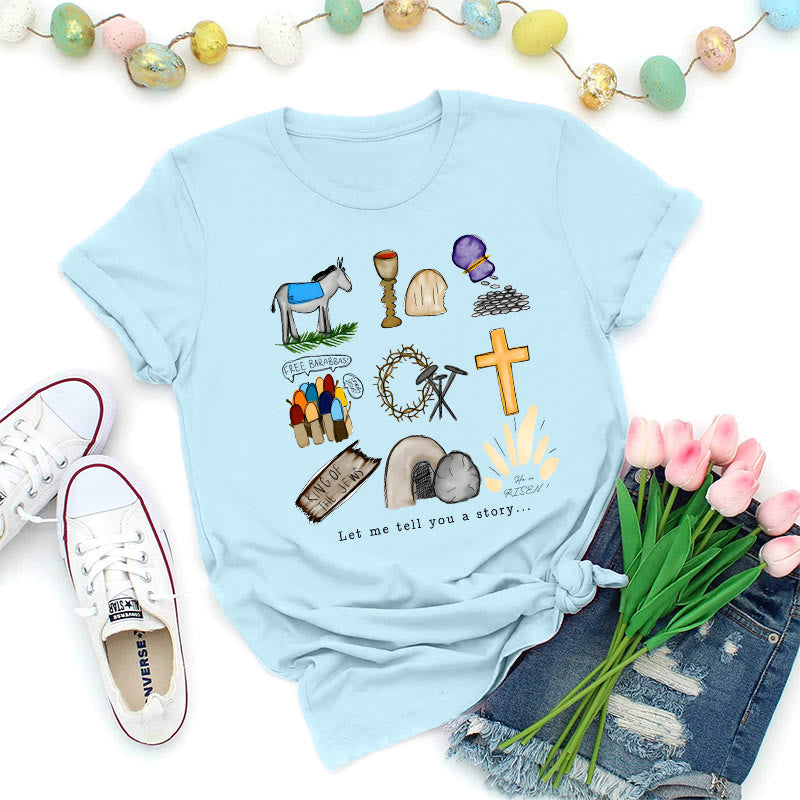 Christianartworkshop Ostergeschichte Collage Premium T-Shirt - Blau - 2XL - image 8