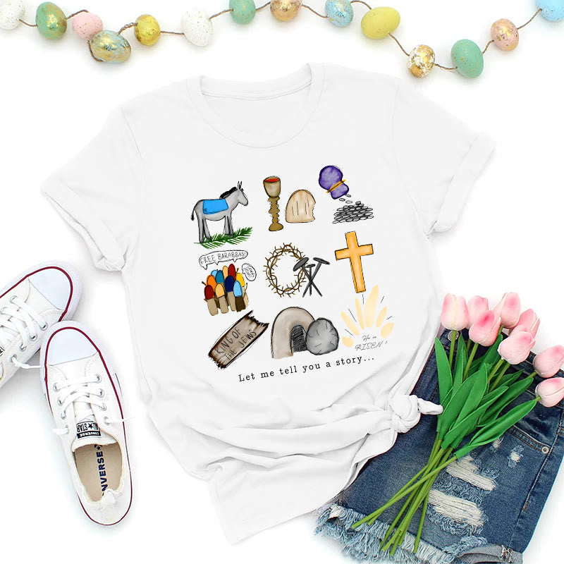 Christianartworkshop Ostergeschichte Collage Premium T-Shirt - Weiß - 2XL - image 3