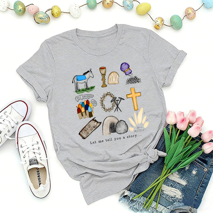 Christianartworkshop Ostergeschichte Collage Premium T-Shirt - Grau - 2XL - image 2