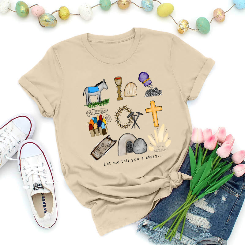 Christianartworkshop Ostergeschichte Collage Premium T-Shirt - Beige - 2XL - image 0