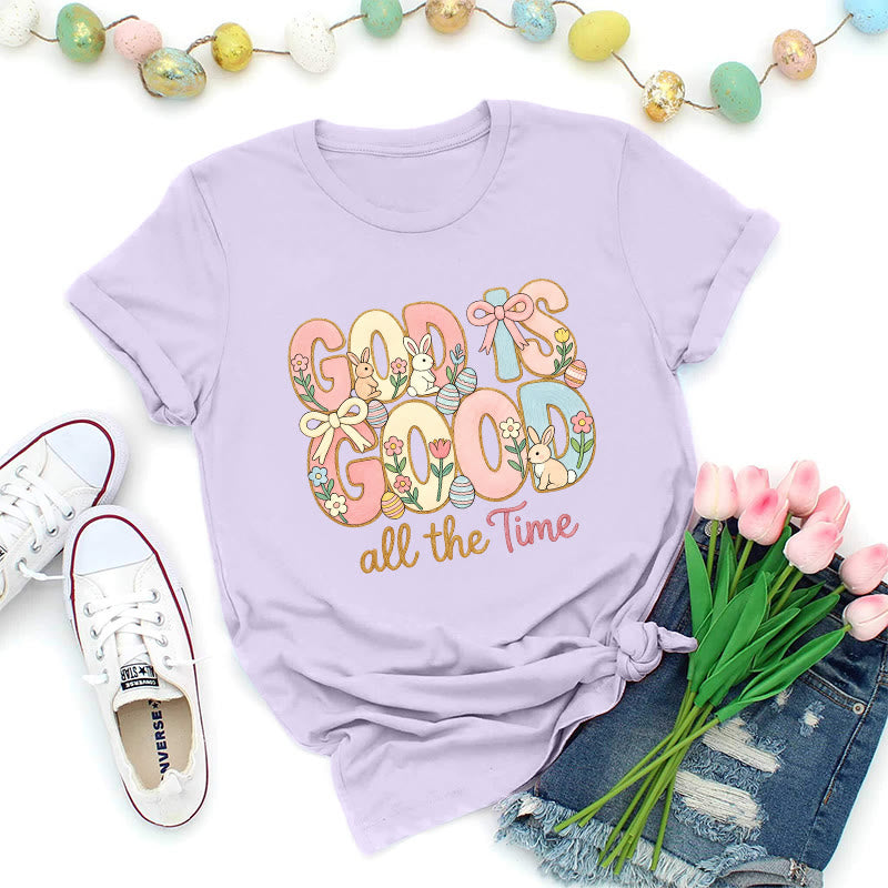 Christianartworkshop Gott ist gut – Premium-T-Shirt mit Ostermotiv - Lila - 2XL - image 8