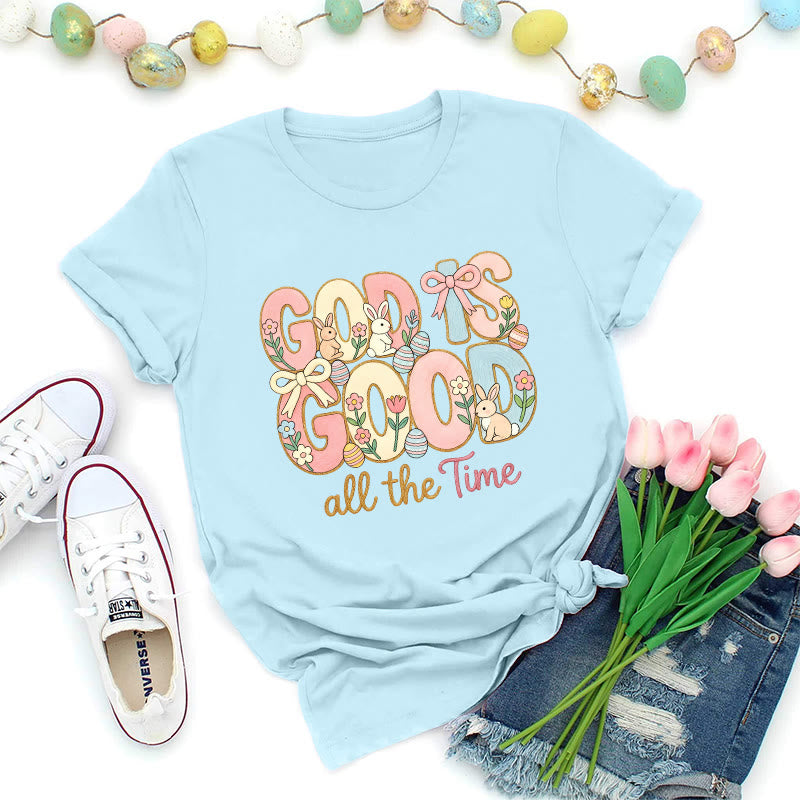 Christianartworkshop Gott ist gut – Premium-T-Shirt mit Ostermotiv - Blau - 2XL - image 1
