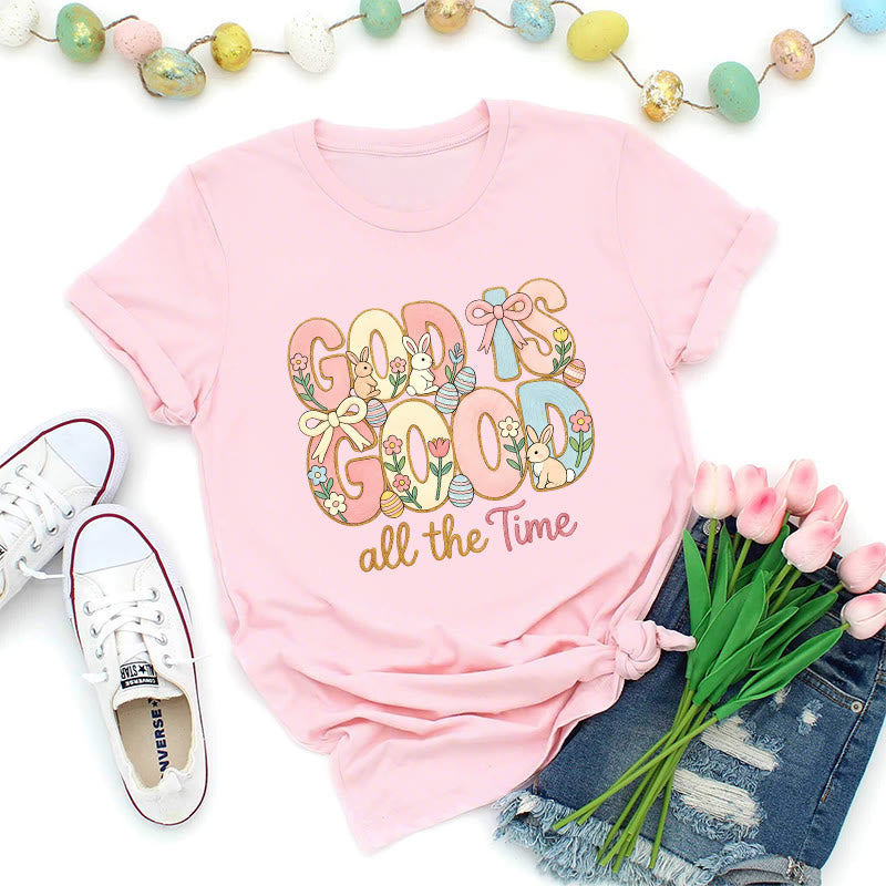 Christianartworkshop Gott ist gut – Premium-T-Shirt mit Ostermotiv - Rosa - 2XL - image 3