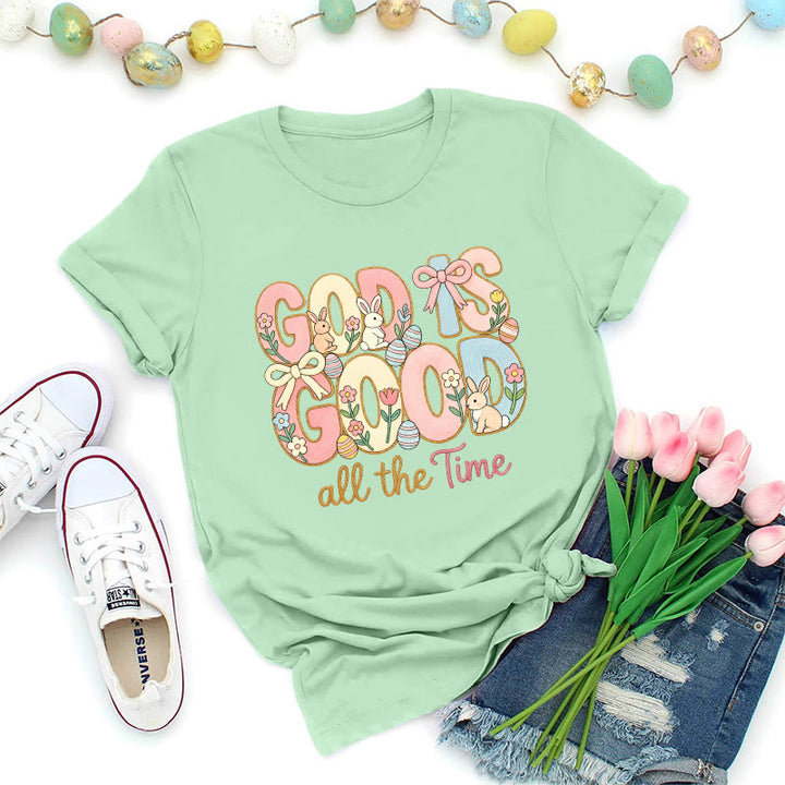 Christianartworkshop Gott ist gut – Premium-T-Shirt mit Ostermotiv - Hellgrün - 2XL - image 0