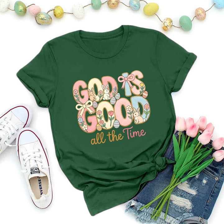 Christianartworkshop Gott ist gut – Premium-T-Shirt mit Ostermotiv - Dunkelgrün - 2XL - image 7