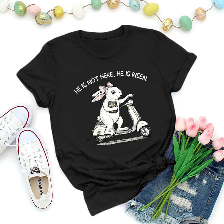Christianartworkshop Er ist auferstanden – Osterhase-Scooter-Premium-T-Shirt - Schwarz - 2XL - image 7