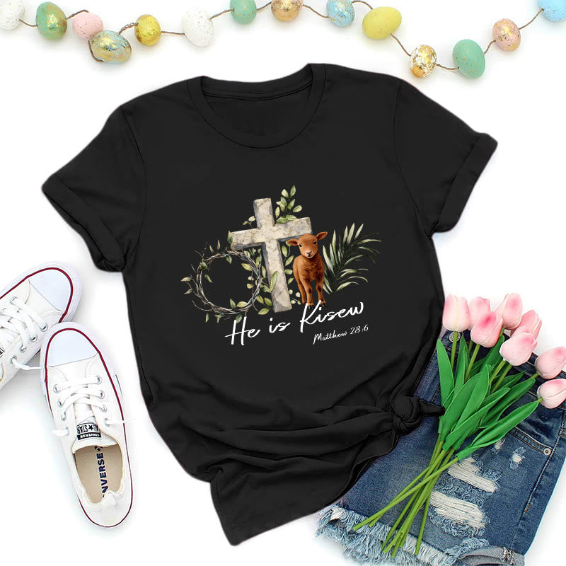 Christianartworkshop Er ist auferstanden! Matthäus 28,6 – Premium-T-Shirt - Schwarz - 2XL - image 8