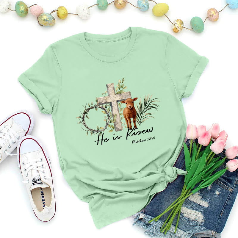 Christianartworkshop Er ist auferstanden! Matthäus 28,6 – Premium-T-Shirt - Hellgrün - 2XL - image 2