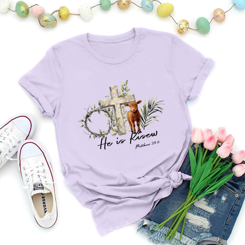 Christianartworkshop Er ist auferstanden! Matthäus 28,6 – Premium-T-Shirt - Lila - 2XL - image 1