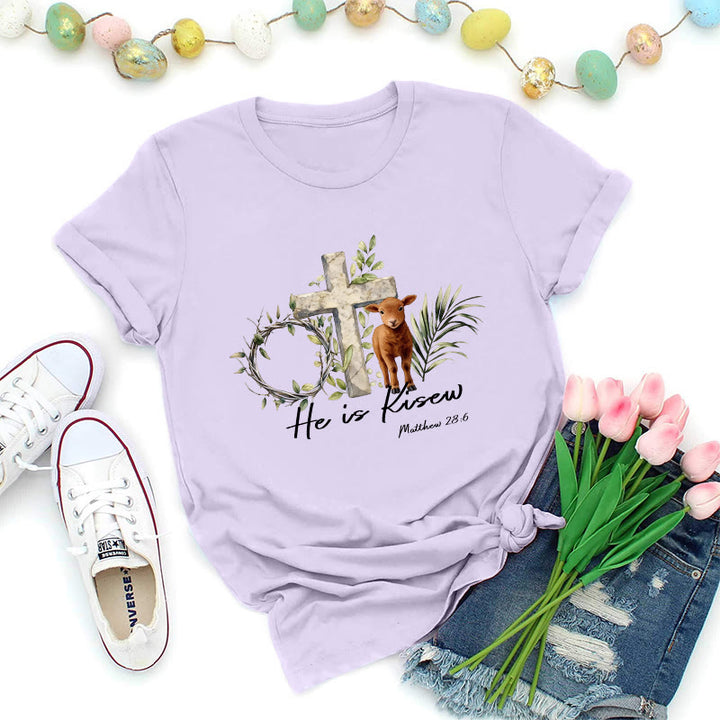 Christianartworkshop Er ist auferstanden! Matthäus 28,6 – Premium-T-Shirt - Lila - 2XL - image 1