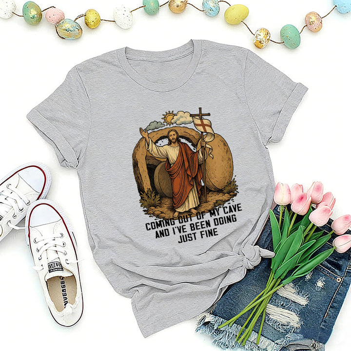 Christianartworkshop Premium-T-Shirt „Auferstehungshöhle Christus“ - Grau - 2XL - image 7