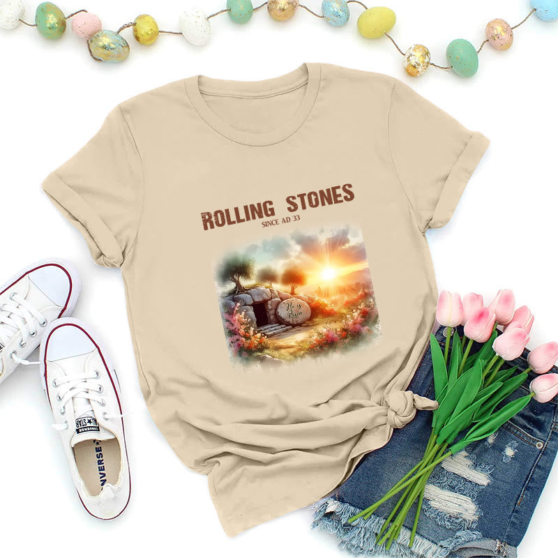 Christianartworkshop Rolling Stones T-Shirt mit Glaubensmotiv - Beige - 2XL - image 1