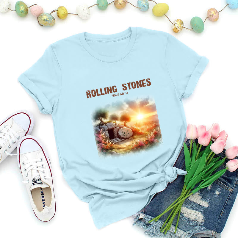 Christianartworkshop Rolling Stones T-Shirt mit Glaubensmotiv - Blau - 2XL - image 0