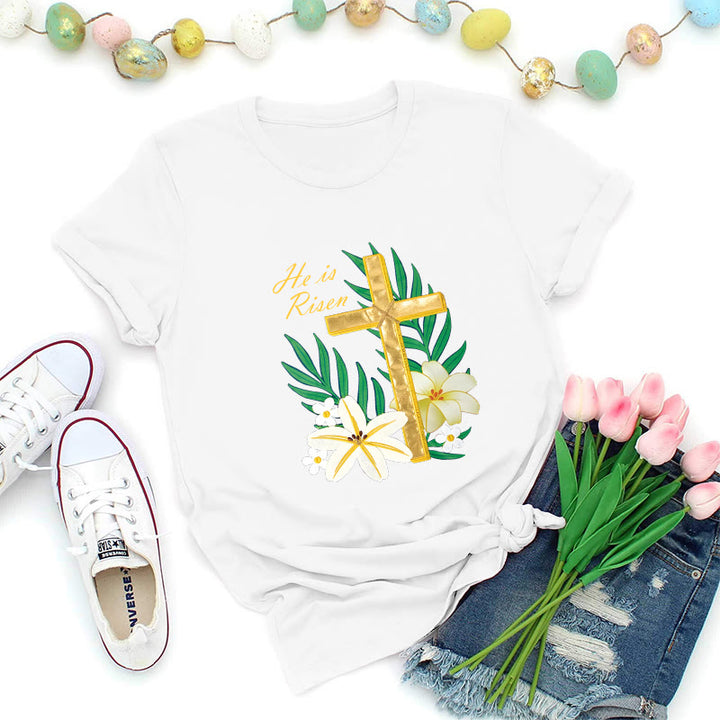 Christianartworkshop T-Shirt „Auferstehungsruhm – Goldenes Kreuz“ - Weiß - 2XL - image 6