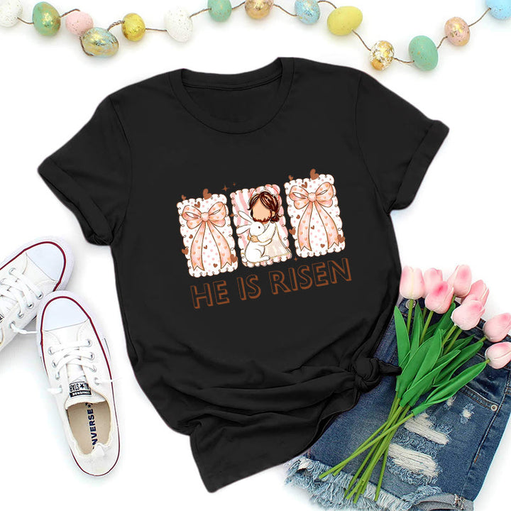 Christianartworkshop Osterhasen-Mädchen-Auferstehungs-T-Shirt - Schwarz - 2XL - image 8