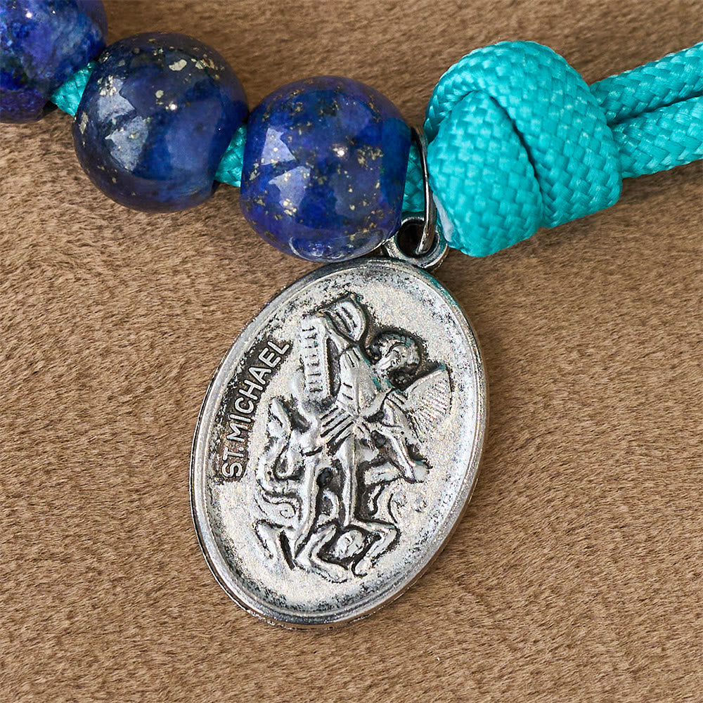 Christianartworkshop Rosenkranz aus Lapislazuli-Paracord mit dem Schutzpatron St. Michael - image 7