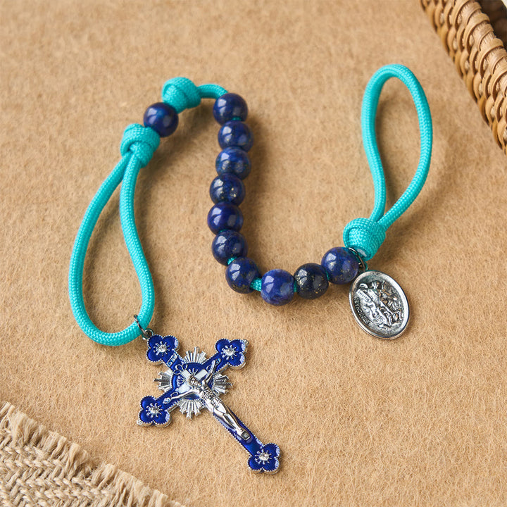 Christianartworkshop Rosenkranz aus Lapislazuli-Paracord mit dem Schutzpatron St. Michael - image 4