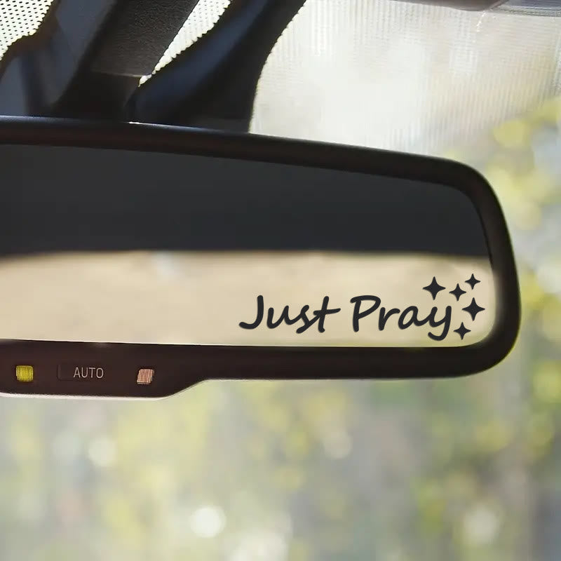 Christianartworkshop Autoaufkleber „Just Pray“ mit Sternenakzent: Eine tägliche Erinnerung an das Gebet für Fahrzeuge - image 1