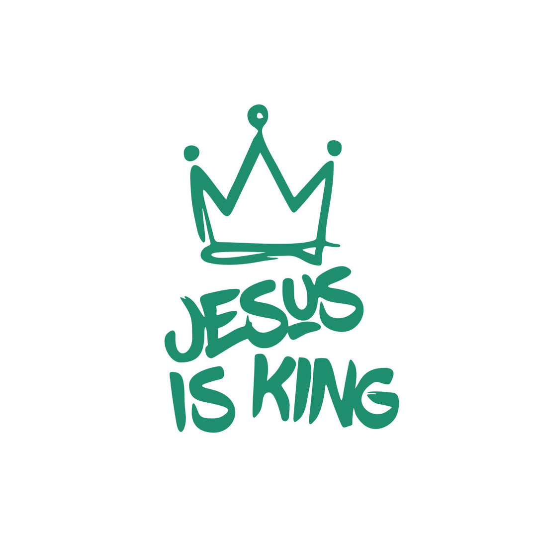 Christianartworkshop Jesus Is King Kronen-Autoaufkleber: Langlebige Dekoration für glaubensvolle Fahrten - Grün - Set mit 10 Stück - image 9