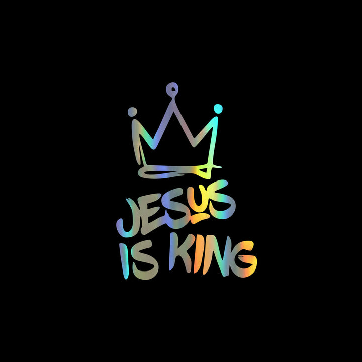 Christianartworkshop Jesus Is King Kronen-Autoaufkleber: Langlebige Dekoration für glaubensvolle Fahrten - Laser - Set mit 10 Stück - image 6