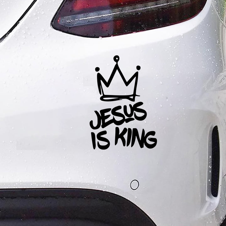 Christianartworkshop Jesus Is King Kronen-Autoaufkleber: Langlebige Dekoration für glaubensvolle Fahrten - Schwarz - Set mit 10 Stück - image 3