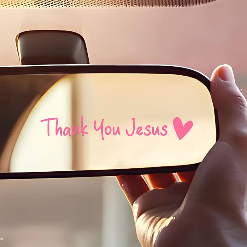 Christianartworkshop „ Danke Jesus“-Herz-Autoaufkleber: Ein Symbol dankbaren Glaubens für die Fahrzeugdekoration - Rosa - Set mit 10 Stück - image 5