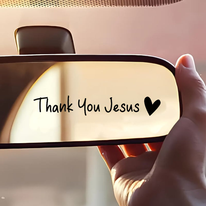 Christianartworkshop „ Danke Jesus“-Herz-Autoaufkleber: Ein Symbol dankbaren Glaubens für die Fahrzeugdekoration - Schwarz - Set mit 10 Stück - image 0