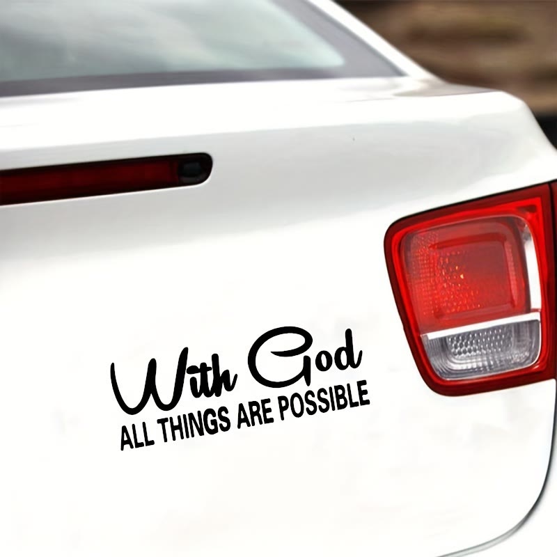 Christianartworkshop Autoaufkleber „Gottes grenzenlose Macht“: Mit Gott ist alles möglich (Vinylaufkleber) - image 1