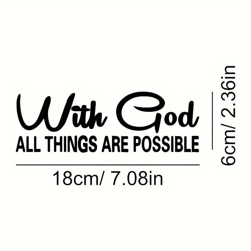 Christianartworkshop Autoaufkleber „Gottes grenzenlose Macht“: Mit Gott ist alles möglich (Vinylaufkleber) - image 7
