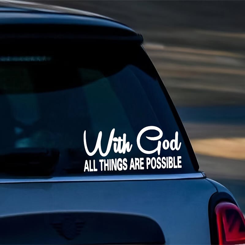 Christianartworkshop Autoaufkleber „Gottes grenzenlose Macht“: Mit Gott ist alles möglich (Vinylaufkleber) - image 4