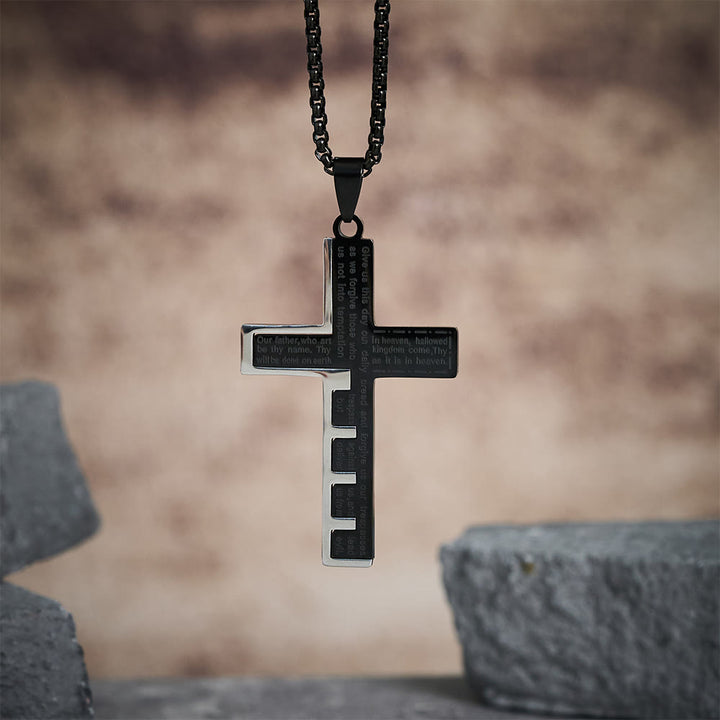 Christianartworkshop Moderne dreifarbige Halskette mit Kreuz des Vaterunsers: Ein zeitloses Symbol des Heiligen - image 7