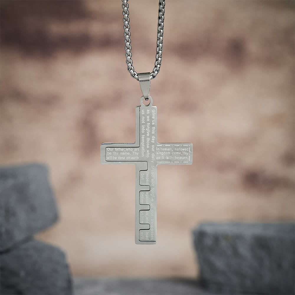 Christianartworkshop Moderne dreifarbige Halskette mit Kreuz des Vaterunsers: Ein zeitloses Symbol des Heiligen - image 12