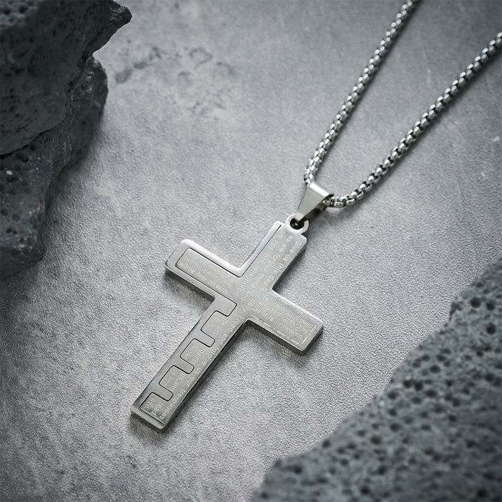 Christianartworkshop Moderne dreifarbige Halskette mit Kreuz des Vaterunsers: Ein zeitloses Symbol des Heiligen - image 15