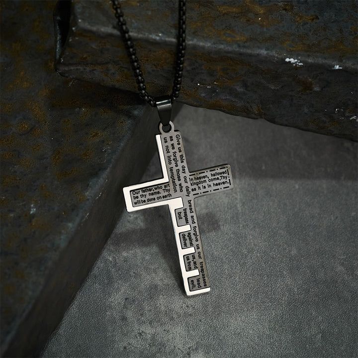Christianartworkshop Moderne dreifarbige Halskette mit Kreuz des Vaterunsers: Ein zeitloses Symbol des Heiligen - image 9