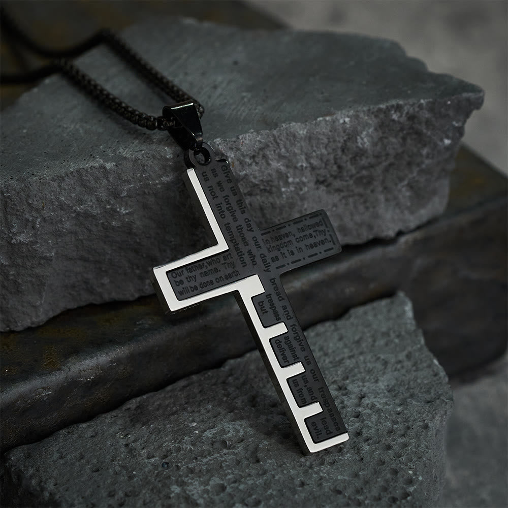 Christianartworkshop Moderne dreifarbige Halskette mit Kreuz des Vaterunsers: Ein zeitloses Symbol des Heiligen - image 8