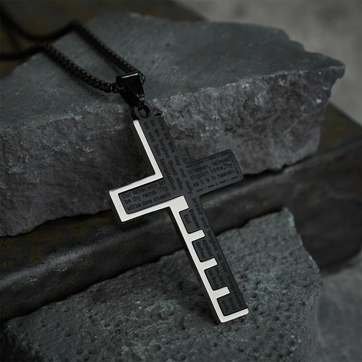 Christianartworkshop Moderne dreifarbige Halskette mit Kreuz des Vaterunsers: Ein zeitloses Symbol des Heiligen - image 8