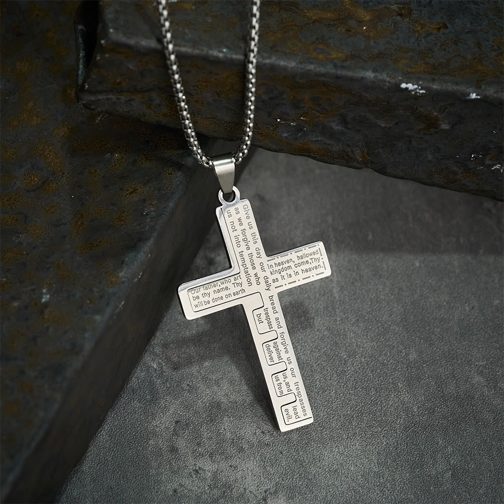 Christianartworkshop Moderne dreifarbige Halskette mit Kreuz des Vaterunsers: Ein zeitloses Symbol des Heiligen - image 14