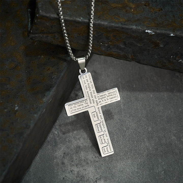 Christianartworkshop Moderne dreifarbige Halskette mit Kreuz des Vaterunsers: Ein zeitloses Symbol des Heiligen - image 14